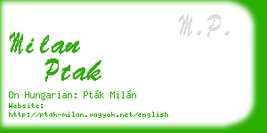 milan ptak business card